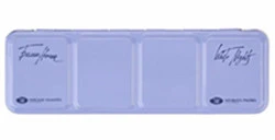 WHITE NIGHTS EMPTY WATERCOLOUR METAL BOX SET OF 21 PANS - LIGHT BLUE COLOUR