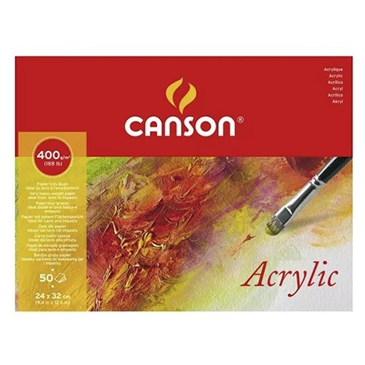 CANSON ACRYLIC PAD 400 G BLOC COLLÉ D'UN CÔTÉ