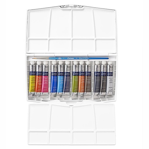 WINSOR & NEWTON COTMAN SET AQUARELLE DE VOYAGE 12 TUBES 8 ML + PINCEAU