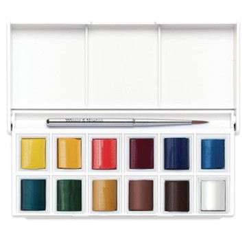 WINSOR & NEWTON SET TASCABILE SKETCHER ACQUERELLI COTMAN 12 MEZZI GODET + PENNELLO