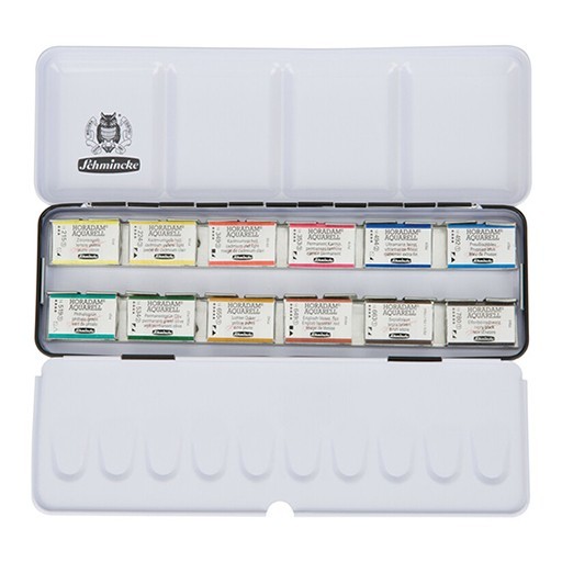 SCHMINCKE AQUARELLE HORADAM BOÎTE 12 GODETS