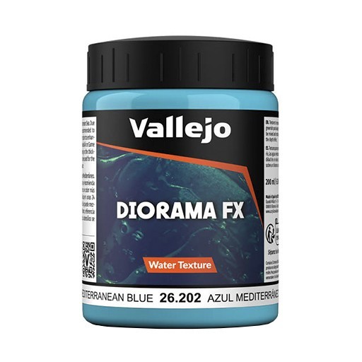 VALLEJO WATER TEXTURE EXTRA DENSE ACRYLIC GEL - MEDITERRANEAN BLUE
