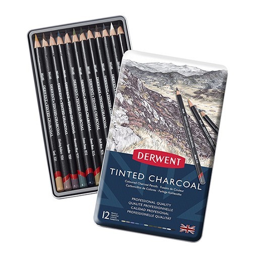 DERWENT TINTED CHARCOAL CAJAS METÁLICAS