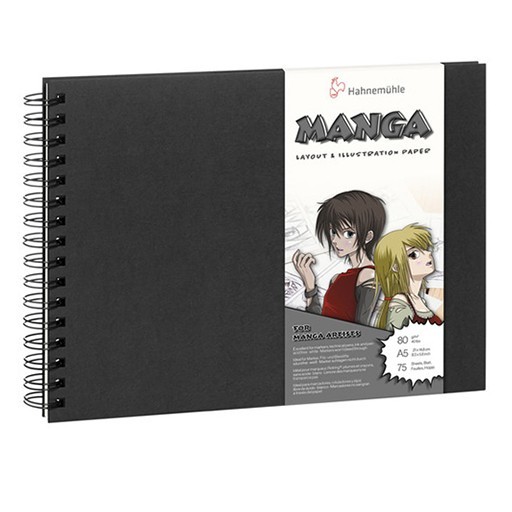 HAHNEMÜHLE MANGA SKETCH BOOK - CARNET DE  CROQUIS SPIRALÉ 75 FEUILLES 80 G