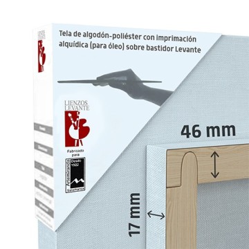 ESTUDIO KEILRAHMEN (46X17 MM) BAUMWOLL-POLYESTER NR. 2 FÜR ÖL (ALKYD GRUNDIERT)