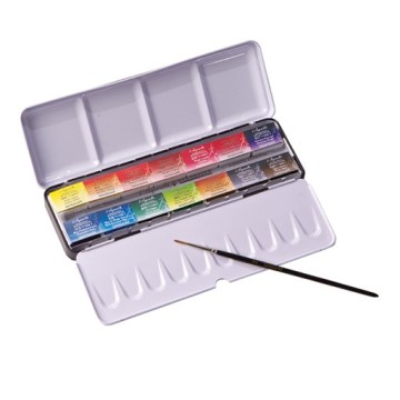 SENNELIER SCATOLA L'AQUARELLE METAL 14 GODET INTERI