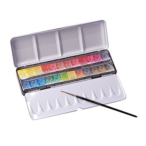 SENNELIER L'AQUARELLE BOÎTE MÉTAL 24 DEMI-GODETS