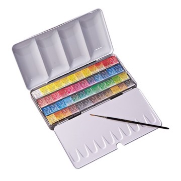SENNELIER SCATOLA L'AQUARELLE METAL 48 MEZZI GODET