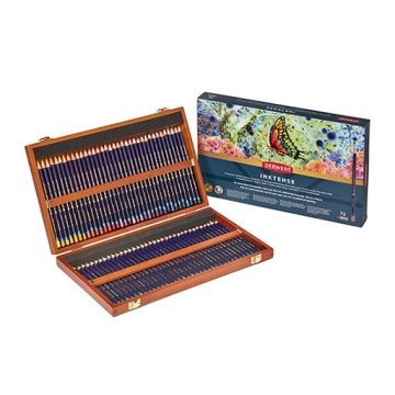 DERWENT INKTENSE PENCILS WOODEN BOX SET OF 72 COLOURS