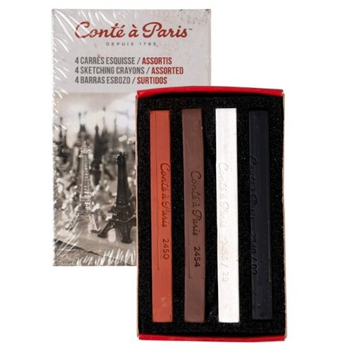 CONTÉ À PARIS MATCH BOX SET 4 ZEICHENKREIDEN SORTIERT