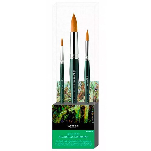 ESCODA SIGNATURE COLLECTION NICHOLAS SIMMONS - SET PENNELLI BARROCO FIBRA TORAY ORO EDIZIONE SPECIALE