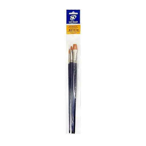 VAN GOGH SET 3 PINCEAUX FIBRE TORAY DORÉE MANCHE LONG