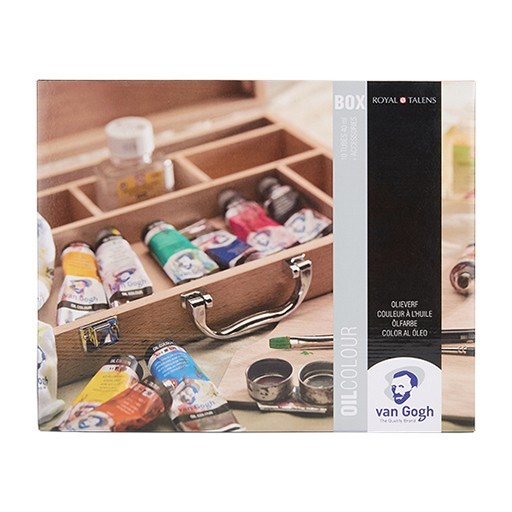 VAN GOGH COFFRET BOIS BASIC PEINTURE À L'HUILE 10 TUBES