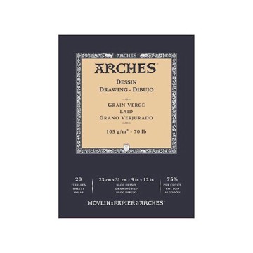 ARCHES BLOCCO DISEGNO 20 FOGLI DI CARTA VERGATA 105 G