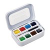 SENNELIER L'AQUARELLE AQUA-MINI WATERCOLOUR METAL BOX SET OF 8 HALF PANS + BRUSH