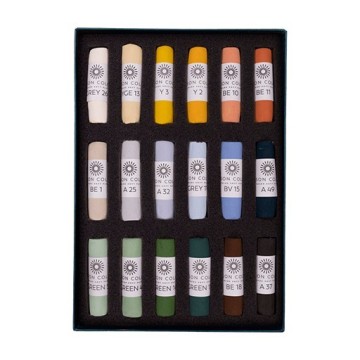 UNISON SOFT PASTELS SCATOLA CARTONE 18 PASTELLI MORBIDI - SELEZIONE PAESAGGIO