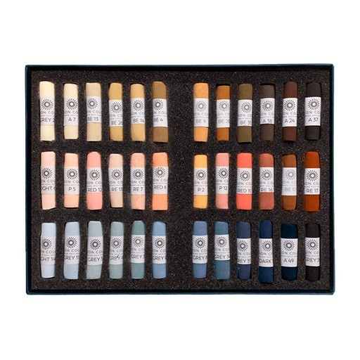 UNISON SOFT PASTELS CAJA DE CARTÓN CON 36 PASTELES SUAVES SELECCIÓN RETRATO