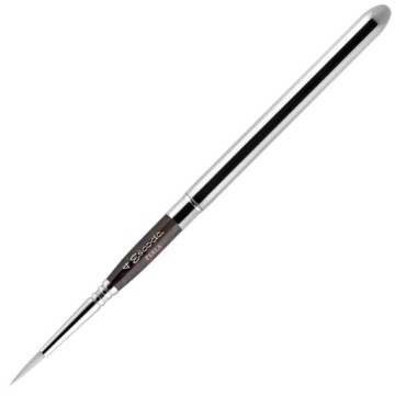 ESCODA PERLA PENNELLO TASCABILE TONDO APPUNTITO FIBRA TORAY BIANCA MANICO CORTO NICHELATO SERIE 1438