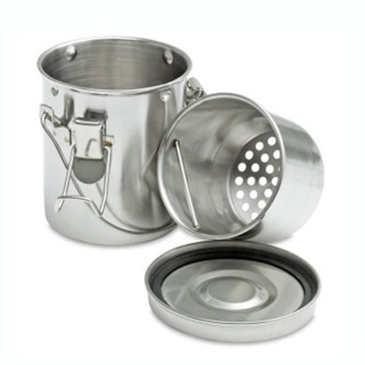 BICCHIERE LAVAPENNELLI METALLICO CON COPERCHIO