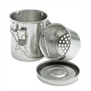 BICCHIERE LAVAPENNELLI METALLICO CON COPERCHIO