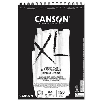 CANSON XL BLACK BLOCCO SPIRALATO MICROFORATO 150 G