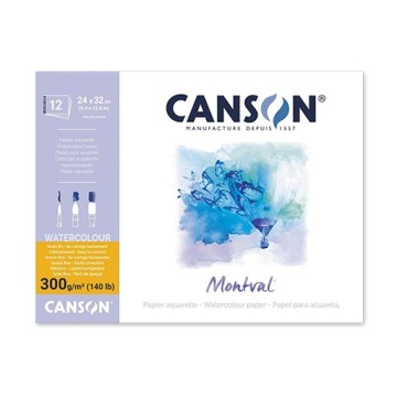 CANSON MONTVAL BLOCCO PER ACQUERELLO COLLATO GRANA FINE