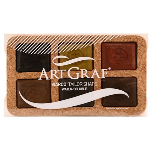 ARTGRAF TAILOR SHAPE SET 6 TABLETTEN ERDFARBEN IN KORKSCHACHTEL