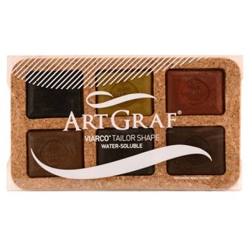 ARTGRAF TAILOR SHAPE SET DI 6 BLOCCHETTI IN SCATOLA DI SUGHERO COLORI DELLA TERRA