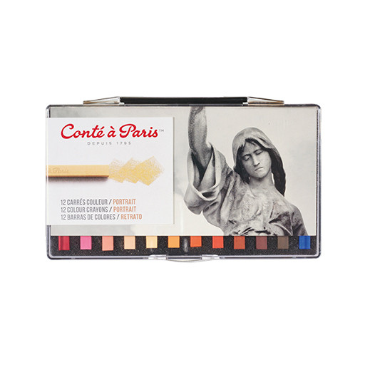 CONTÉ À PARIS SCATOLA CON 12 CARRÈ COLORI RITRATTO