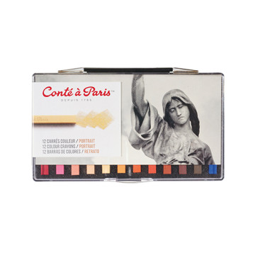 CONTÉ À PARIS SCATOLA CON 12 CARRÈ COLORI RITRATTO