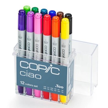 COPIC CIAO ASTUCCIO DI 12 PENNARELLI COLORI ASSORTITI