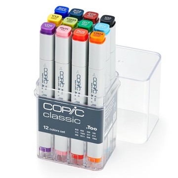 COPIC CLASSIC MARKER ASTUCCIO DI 12 PENNARELLI COLORI DI BASE