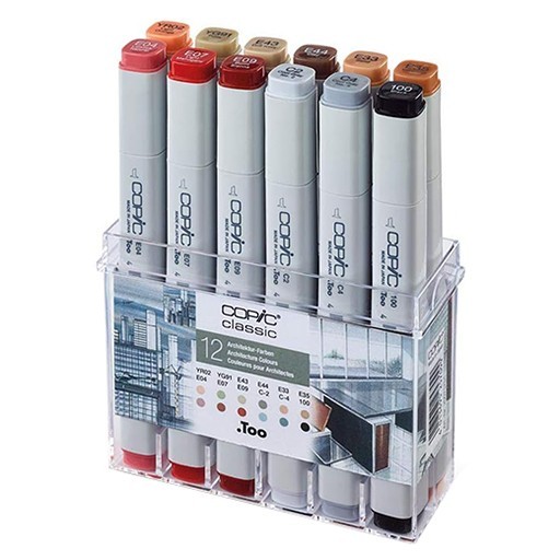 COPIC CLASSIC MARKER CASE OF 12 ARCHITECTURE COLOURS