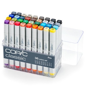 COPIC CLASSIC MARKER ASTUCCIO DI 36 PENNARELLI COLORI ASSORTITI