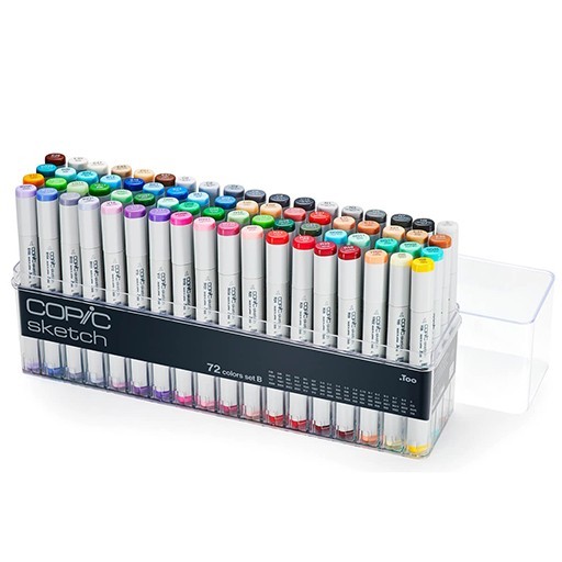 COPIC SKETCH MARKER CASE OF 72 ASSORTED COLOURS - SET B