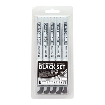 DELETER NEOPIKO LINE-3 SET 10 PENNARELLI FINELINER NERI