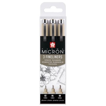 SAKURA PIGMA MICRON SET 3 PENNARELLI NERI