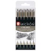 SAKURA PIGMA MICRON SET CON 6 ROTULADORES NEGROS