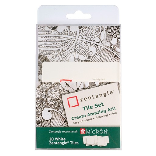 ZENTANGLE TOOL SET 20 CARREAUX EN PAPIER BLANCS