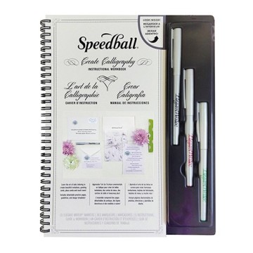 SPEEDBALL CREATE CALLIGRAPHY - SET CON QUADERNO DI ESERCIZI + 3 PENNARELLI PER CALLIGRAFIA