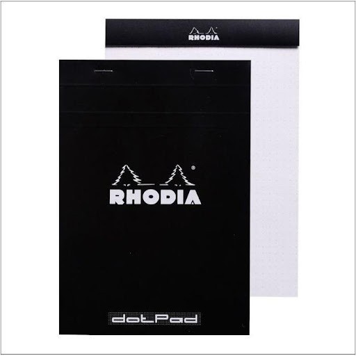 RHODIA NOTE PAD WITH 80 MICRO-PERFORATED BLANK OR DOTTED SHEETS 80 G
