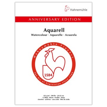 HAHNEMÜHLE BLOCCO PER ACQUERELLO 425 ANNIVERSARIO 425 G
