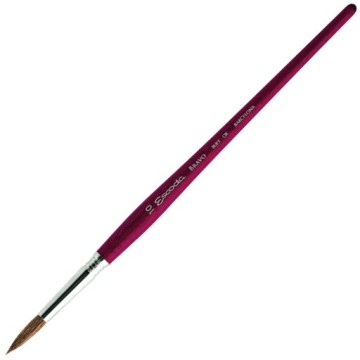 ESCODA BRAVO PENNELLO TONDO APPUNTITO PELO DI ORECCHIO DI BUE CHIARO MANICO CORTO SERIE 1619