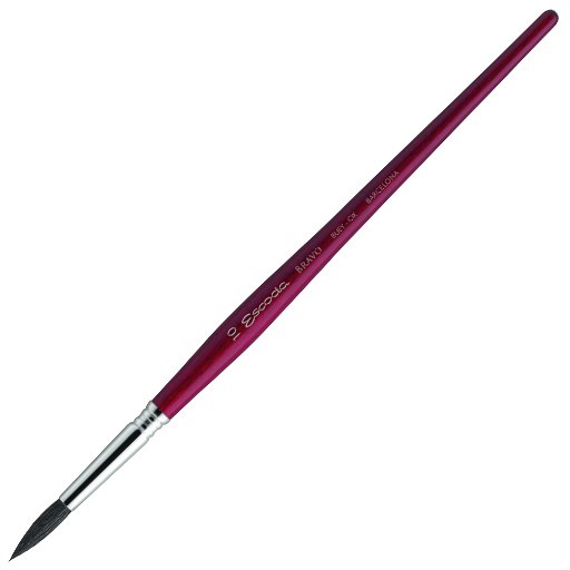 ESCODA BRAVO PENNELLO TONDO APPUNTITO PELO DI ORECCHIO DI BUE NERO MANICO CORTO SERIE 1820