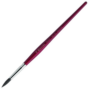 ESCODA BRAVO PENNELLO TONDO APPUNTITO PELO DI ORECCHIO DI BUE NERO MANICO CORTO SERIE 1820