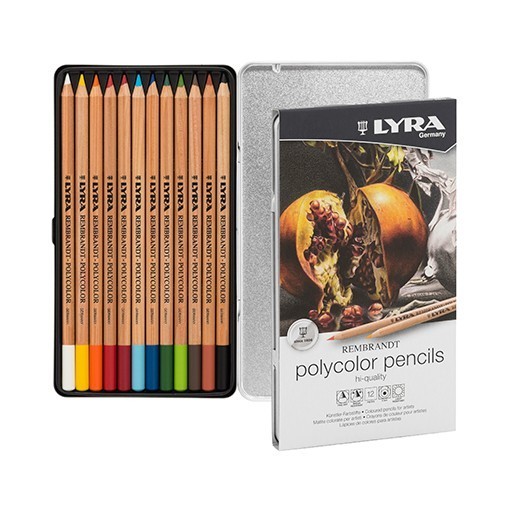 LYRA REMBRANDT POLYCOLOR ESTUCHE DE METAL CON 12 LÁPICES DE COLORES SURTIDOS
