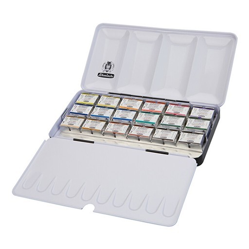 SCHMINCKE HORADAM AQUARELL CAJA DE ACUARELA METÁLICA CON 18 GODETS