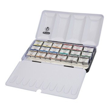 SCHMINCKE HORADAM AQUARELL SCATOLA METALLO ACQUERELLI 18 GODET