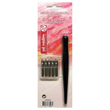 ART CREATION SET PER CALLIGRAFIA CON 5 PENNINI E PORTAPENNINO