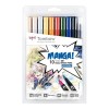 TOMBOW DUAL BRUSH SET 10 PENNARELLI A DOPPIA PUNTA - MANGA SHONEN